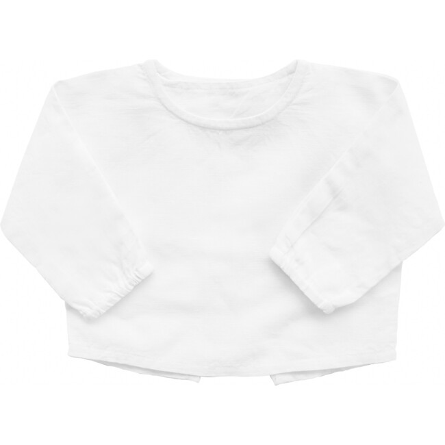 Double Button Shirt, White Linen