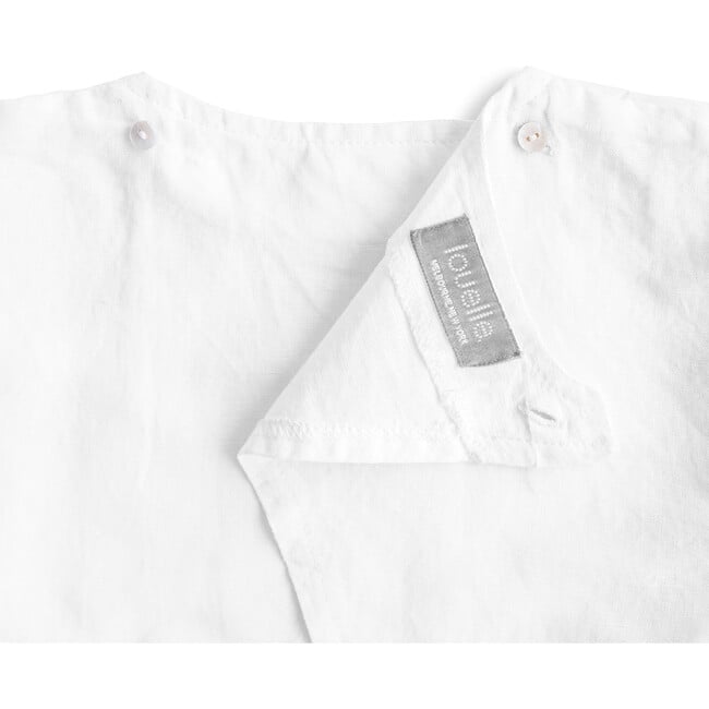 Double Button Shirt, White Linen - Shirts - 3