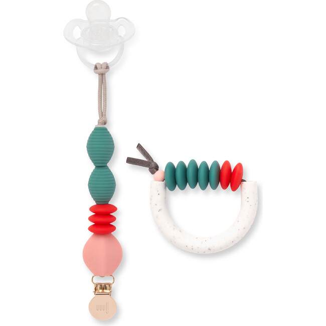 Modern Holiday Teether + Clip Set