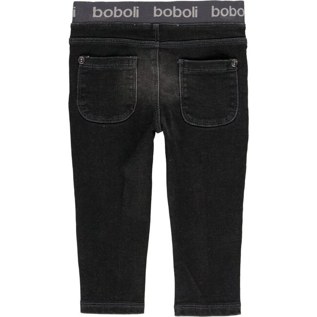 Denim Trousers, Black - Pants - 2