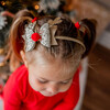 Gold Reindeer Christmas Bow Headband, Gold - Hair Accessories - 2