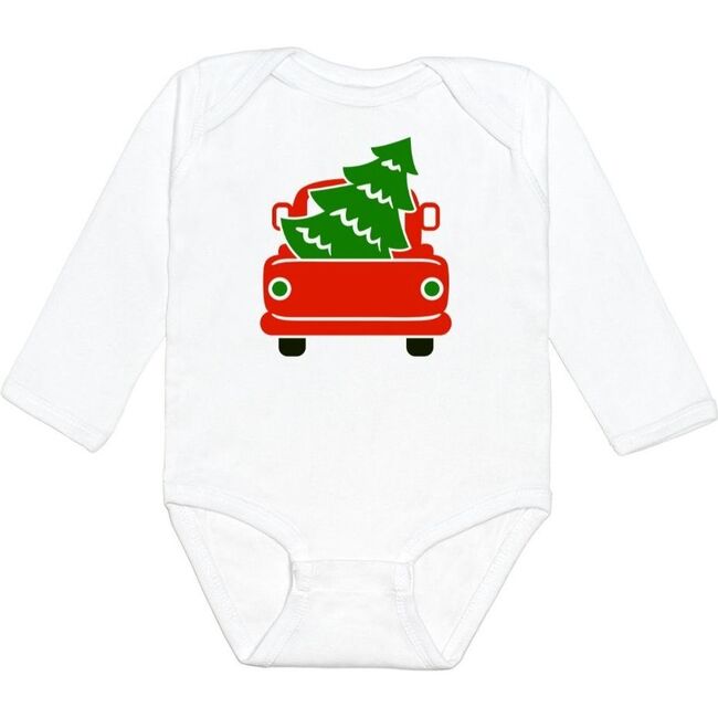 Merry Truck L/S Bodysuit, White