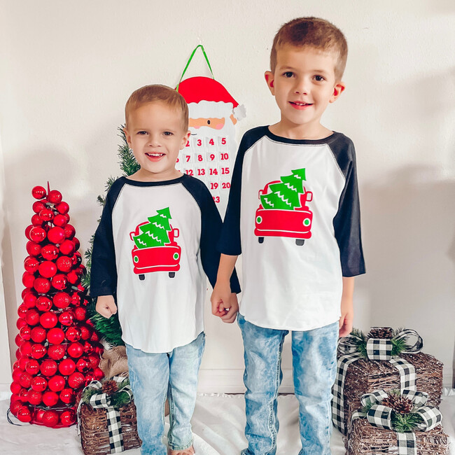 Merry Truck L/S Bodysuit, White