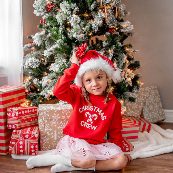 Christmas Crew L/S Sweatshirt, Red - Sweatshirts - 3