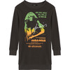 Janis Joplin Waffle Knit Dress, Dark Grey - Dresses - 1 - thumbnail