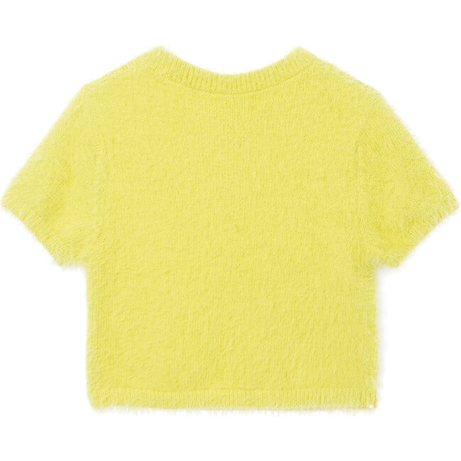 Faux Mohair Cropped Sweater, Lime - Sweaters - 3