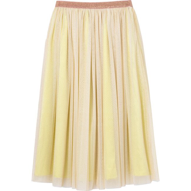 Metallic Mesh Skirt, Gold - Skirts - 1
