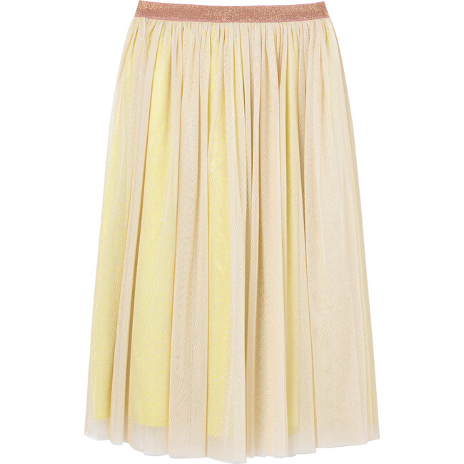 Metallic Mesh Skirt, Gold - Skirts - 3