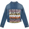 Cropped Denim Jacket With Sequin Back, Indigo - Jackets - 4