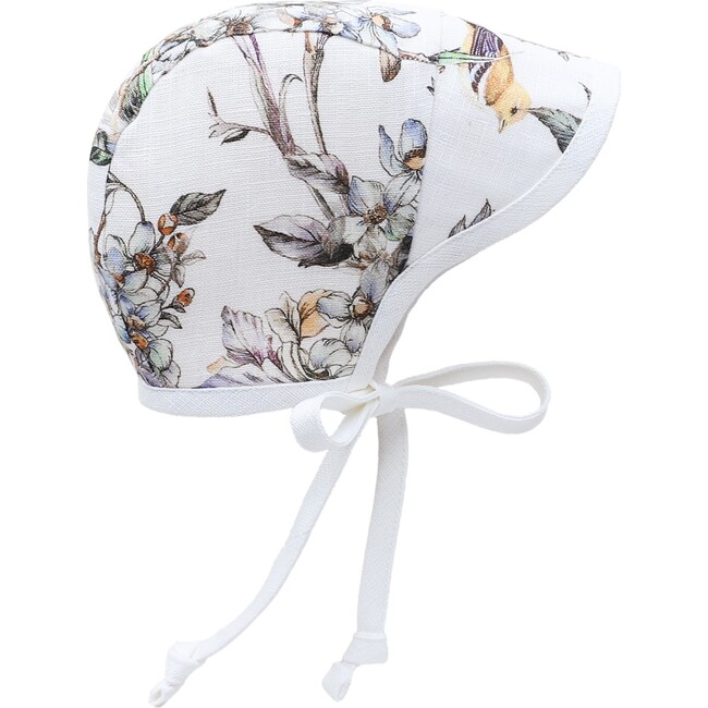 Brimmed Songbird Linen Bonnet Sherpa-Lined - Hats - 1