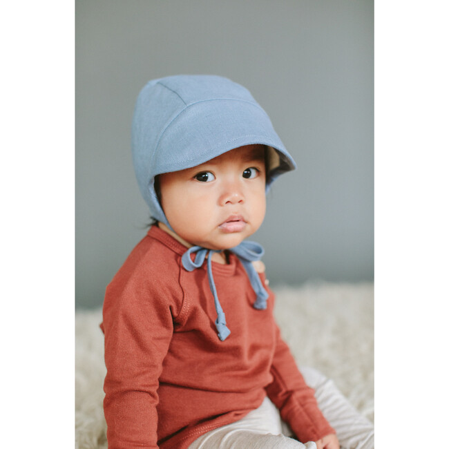 Brimmed Fountain Linen Bonnet Sherpa-Lined - Hats - 2