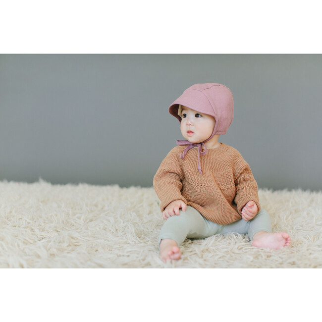 Brimmed Folklore Linen Bonnet Sherpa-Lined - Hats - 2