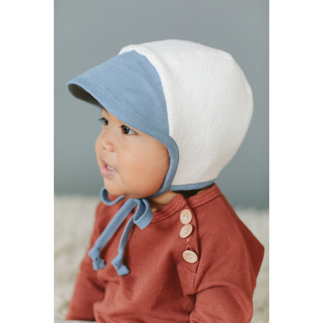 Brimmed Fountain Linen Bonnet Sherpa-Lined - Hats - 3