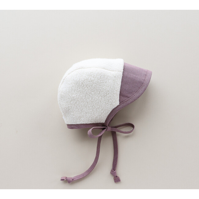 Brimmed Folklore Linen Bonnet Sherpa-Lined - Hats - 5