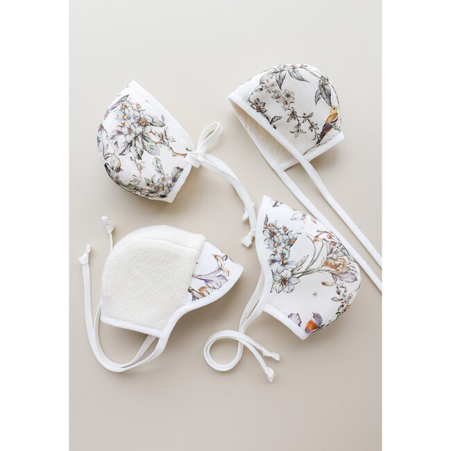 Brimmed Songbird Linen Bonnet Sherpa-Lined - Hats - 6