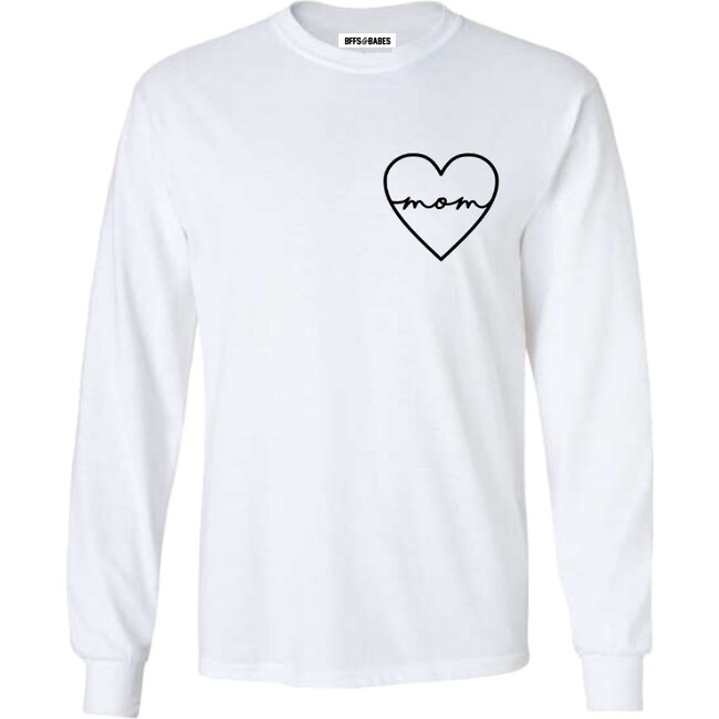 Women's Mom Heart T-Shirt, White - Sweatshirts - 1