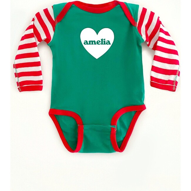 Personalized Merry Little Onesie, Red/Green - Onesies - 3