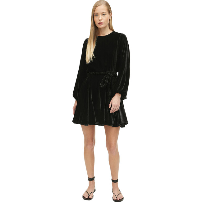 Women's Ella Dress, Velvet Black - Dresses - 1
