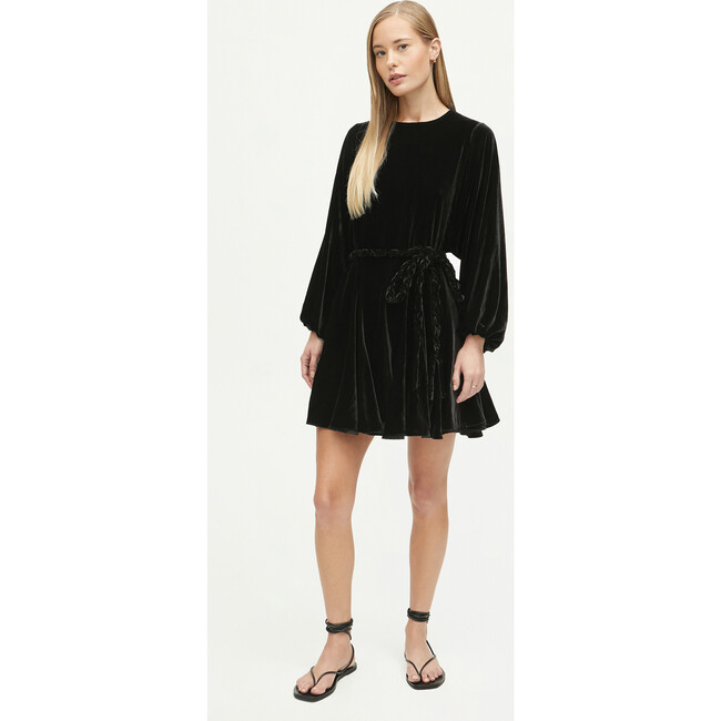 Women's Ella Dress, Velvet Black - Dresses - 2