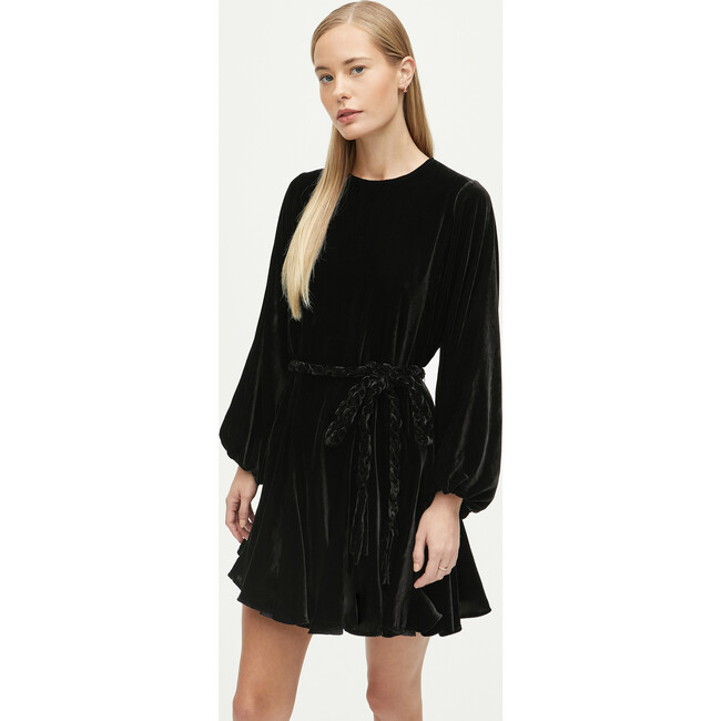Women's Ella Dress, Velvet Black - Dresses - 3