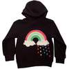 Rainbow Clouds Cords Hoodie, Black and Rainbow - Sweatshirts - 1 - thumbnail