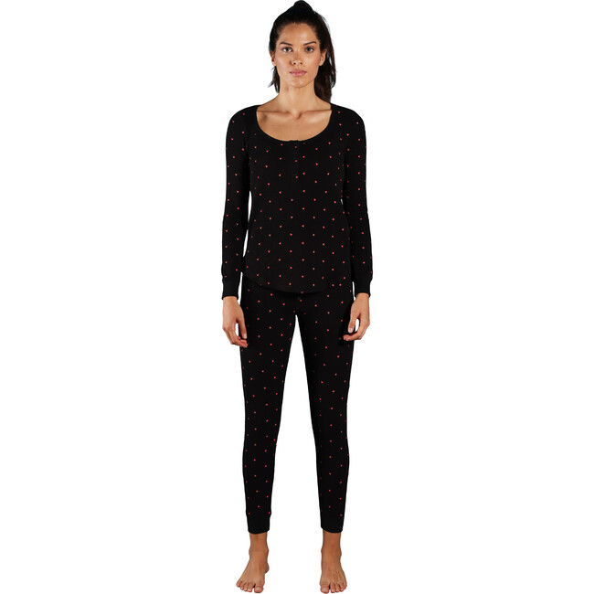 Women's Thermal Heart Pajamas + Scrunchie Set