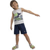 Reversible Swim Trunks, Blue Sharks Print - Swim Trunks - 2