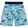 Reversible Swim Trunks, Blue Sharks Print - Swim Trunks - 4
