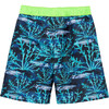 Reversible Swim Trunks, Green and Coral Print - Swim Trunks - 3 - thumbnail