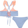 Bikini Set, Light Blue stripes and ruffle - Two Pieces - 3