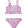 Bikini Set, Pink Mermaid Print - Two Pieces - 3