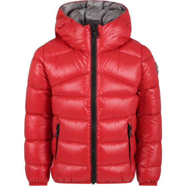 Shiny Down Puffer Jacket Red, Rouge