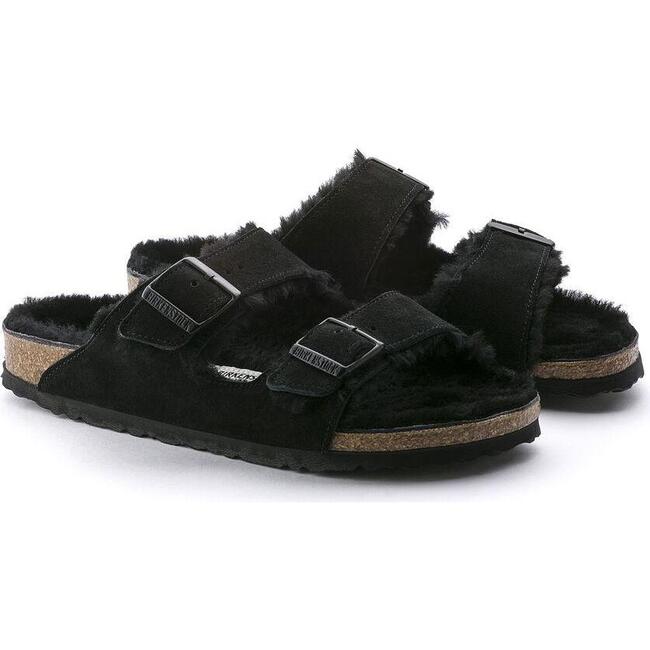 Women's Arizona Shearling Sandals, Black - Sandals - 3
