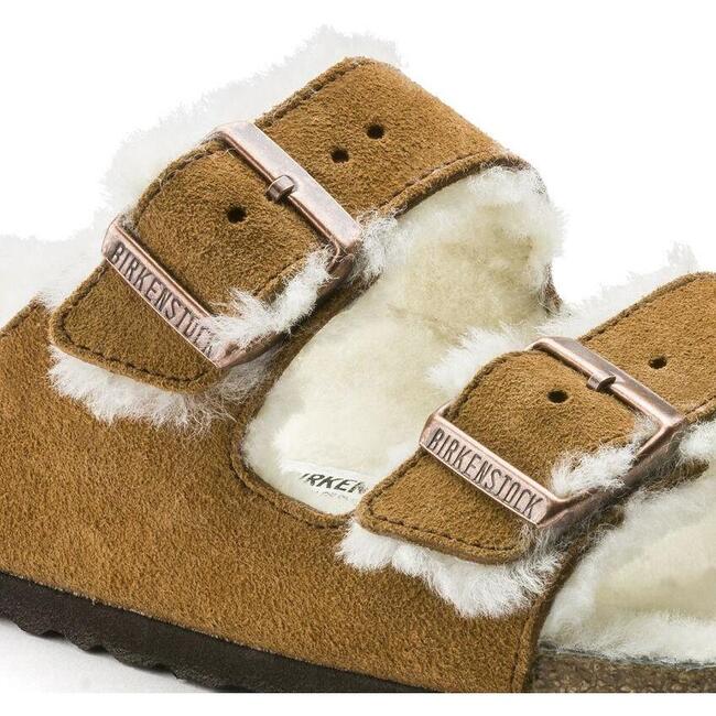 Women's Arizona Shearling Mink Sandals, Camel - Sandals - 6