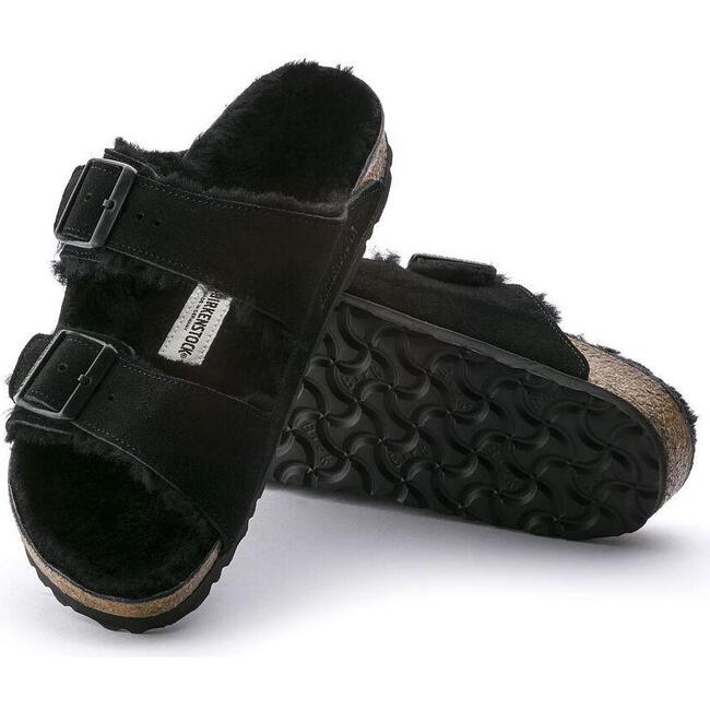 Women's Arizona Shearling Sandals, Black - Sandals - 4