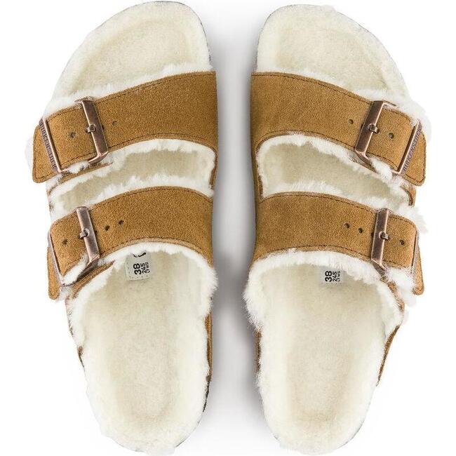 Women's Arizona Shearling Mink Sandals, Camel - Sandals - 7