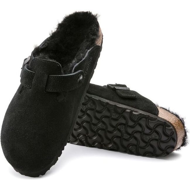 Women's Boston Shearling Clogs, Black - Slip Ons - 4