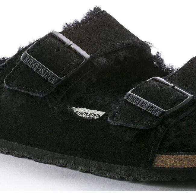 Women's Arizona Shearling Sandals, Black - Sandals - 6