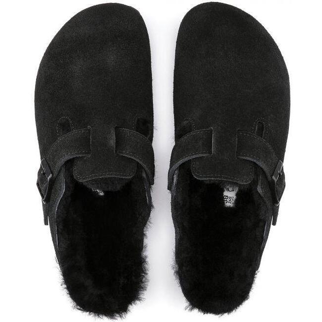 Women's Boston Shearling Clogs, Black - Slip Ons - 5