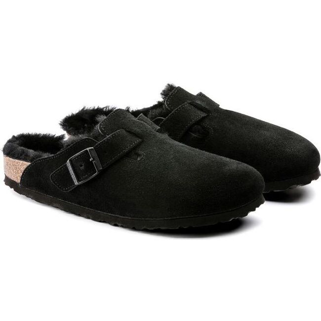 Women's Boston Shearling Clogs, Black - Slip Ons - 6