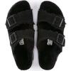 Women's Arizona Shearling Sandals, Black - Sandals - 7 - thumbnail