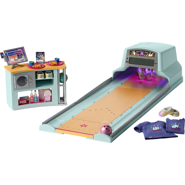 American Girl Doll Bowling Alley Set For 18" Doll Near Complete with  Accessories