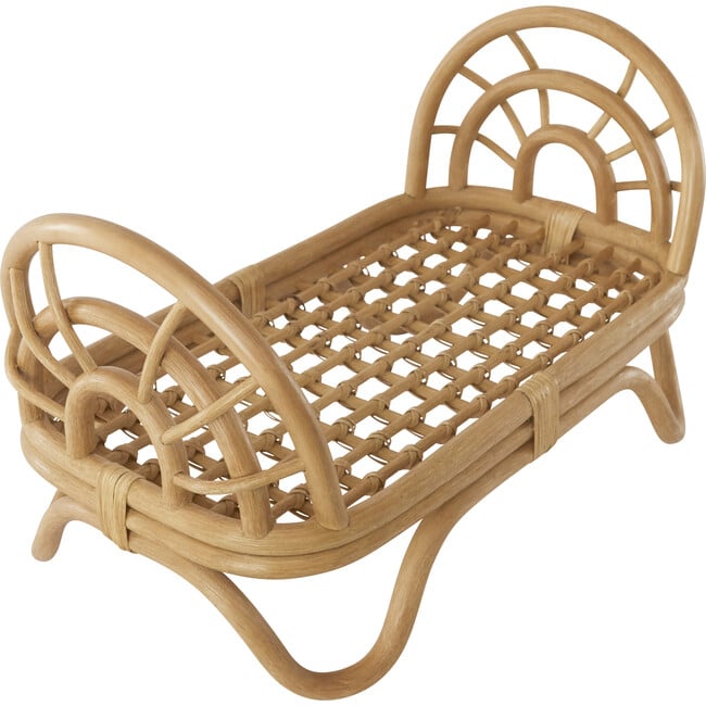 Rattan Rainbow Doll Bed, Natural - Doll Accessories - 3