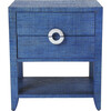 Amelle Raffia Side Table, Blue - Wall Décor - 1 - thumbnail