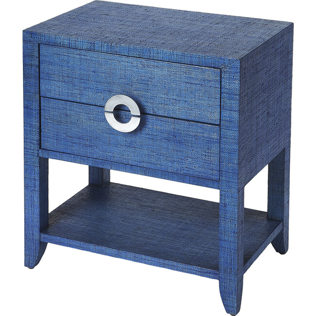 Amelle Raffia Side Table, Blue - Wall Décor - 2