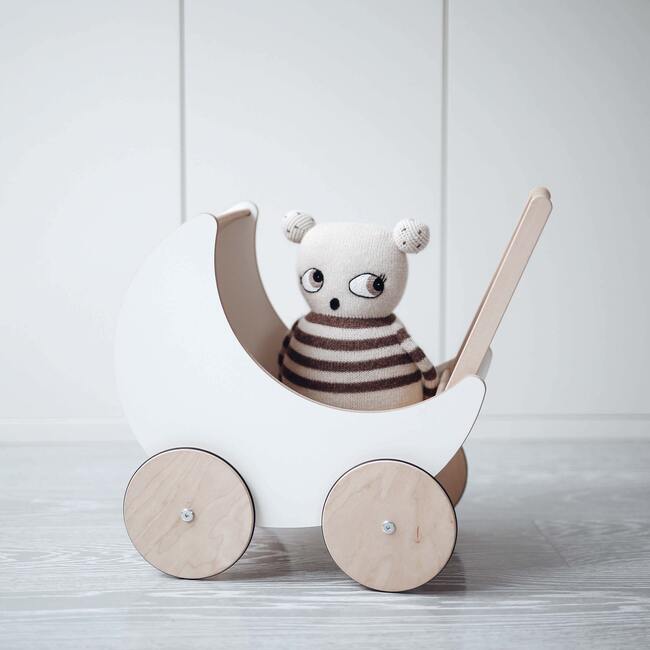 Children's Wooden Toy Pram - Doll Accessories - 2