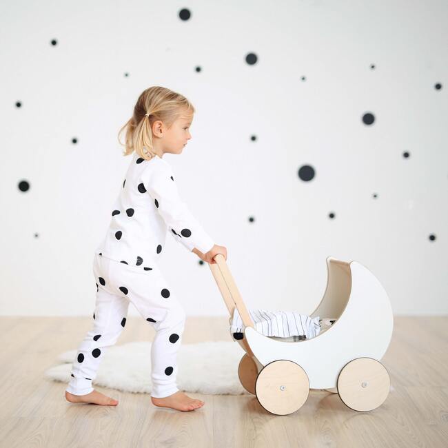 Children's Wooden Toy Pram - Doll Accessories - 4