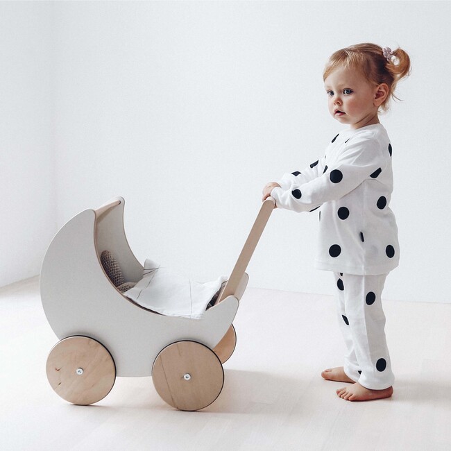 Children's Wooden Toy Pram - Doll Accessories - 5