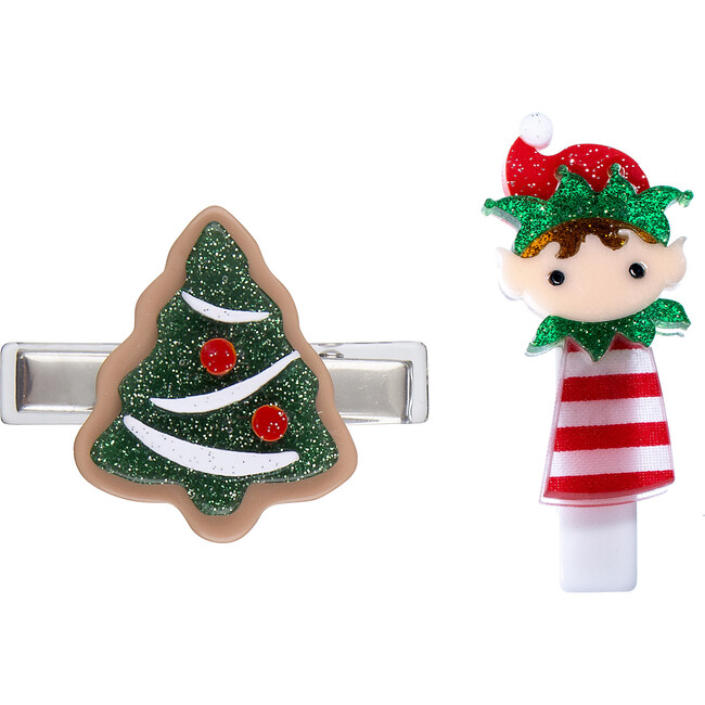 Santa’s Favorite Elf and Christmas Tree Clips - Hair Accessories - 1