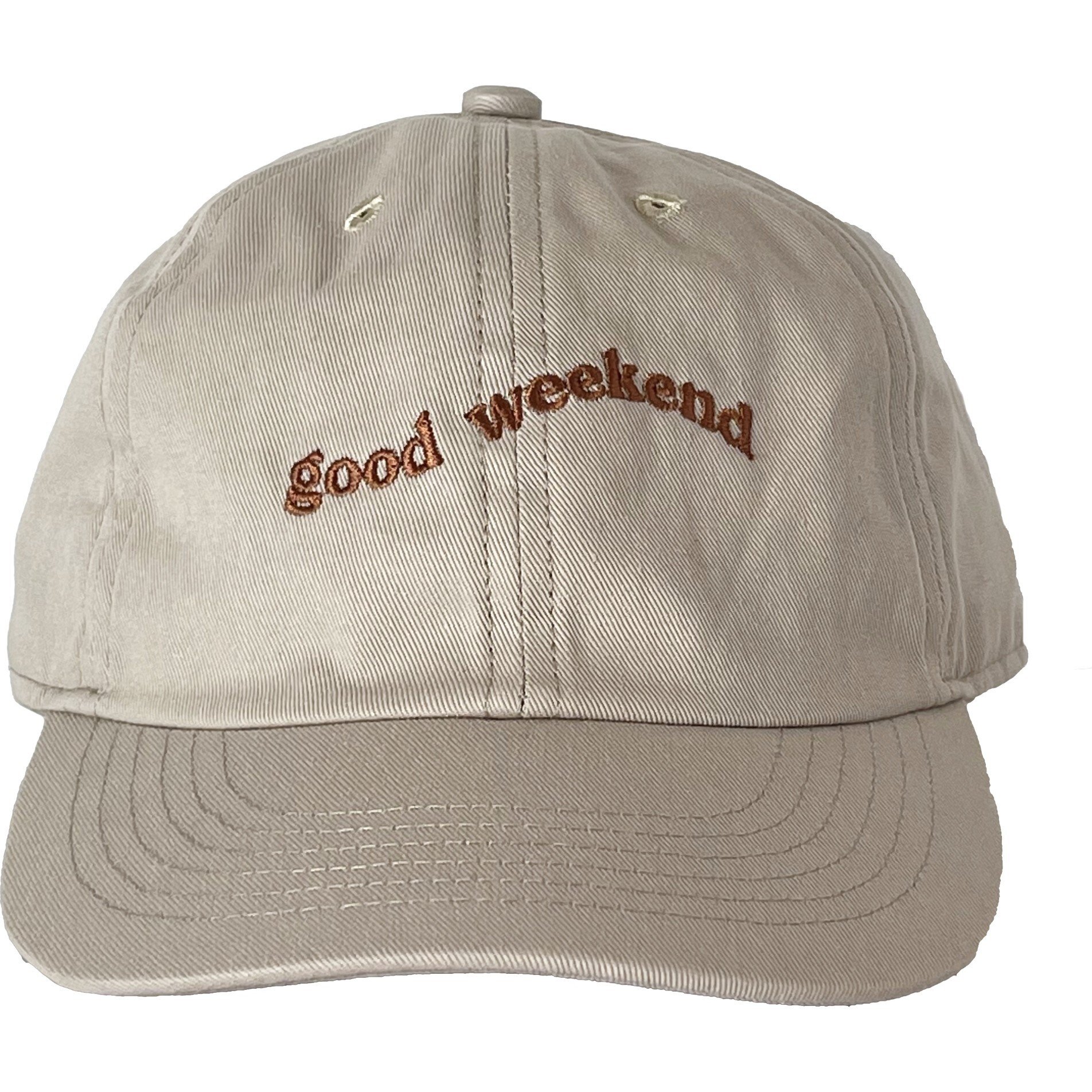 Classic Baseball Cap with Embroidery, Sand - Good Weekend